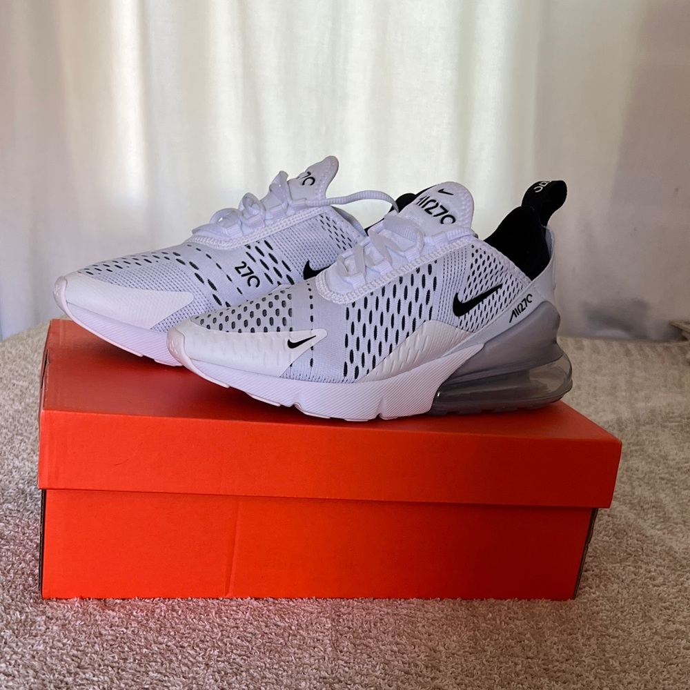 Nike Air Max 270 Woman’s White/Black Athletic Sneakers with Clear Air Unit